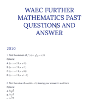 waec further maths past questions and answer